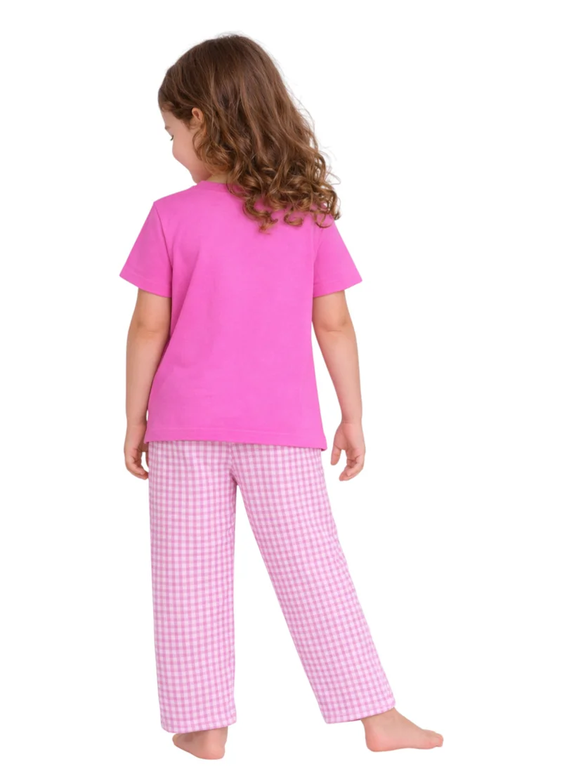 Victor And Jane  Girls Wake Up Lemon Tee & Pink Gingham Pants Set for Women | Best Price UAE